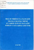 Trách nhiệm của nam giới trong chương trình sức khoẻ sinh sản bao gồm Kế hoạch hóa và sức khoẻ giới tính